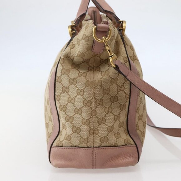 GUCCI GG Canvas Hand Bag 2way Beige Gold 323675 Auth BA5865 - Picture 6 of 16